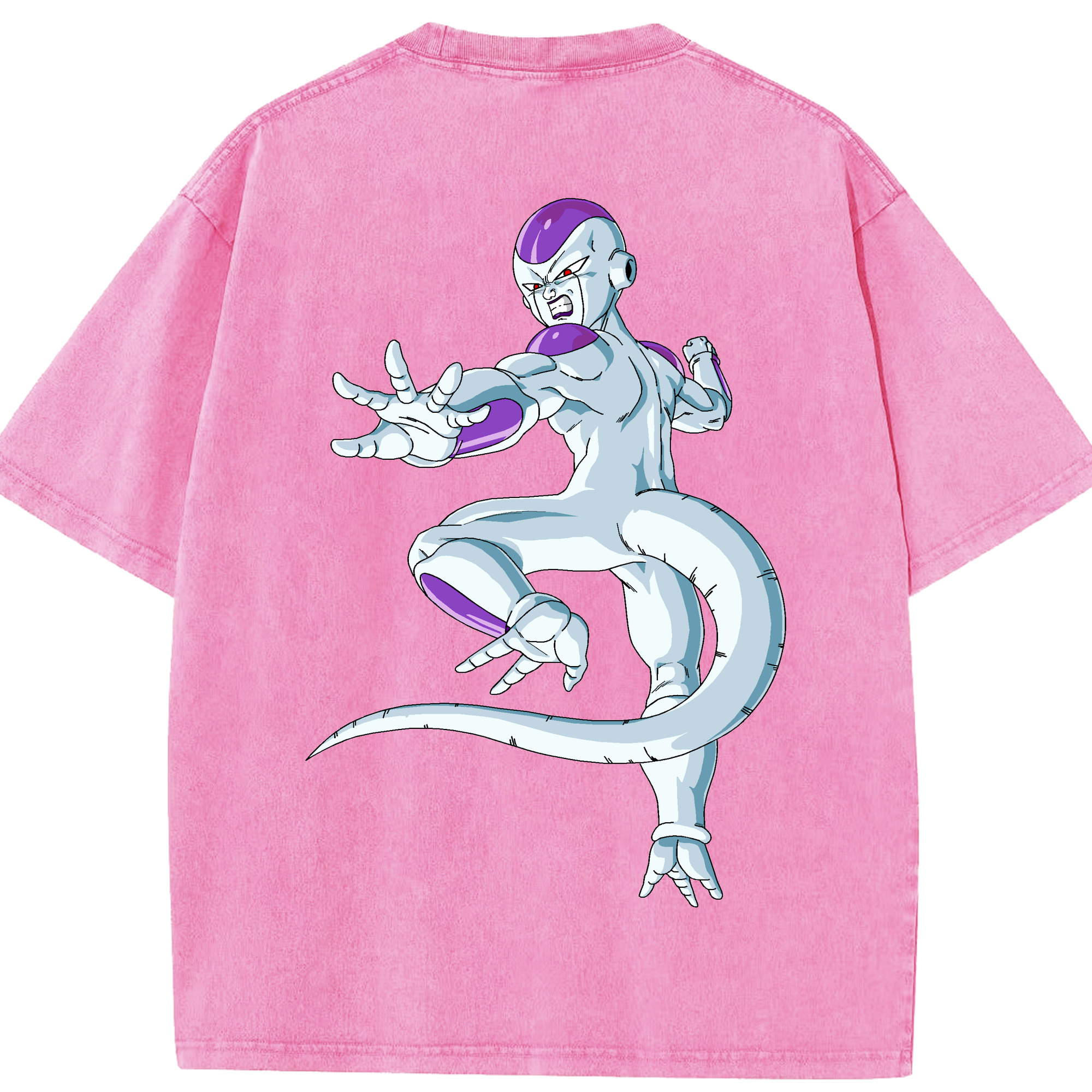 （画像用） ドラゴンボール フリーザ DRAGON BALL Frieza 綿100% ヴィンテージ風 半袖Tシャツ（背面プリント）